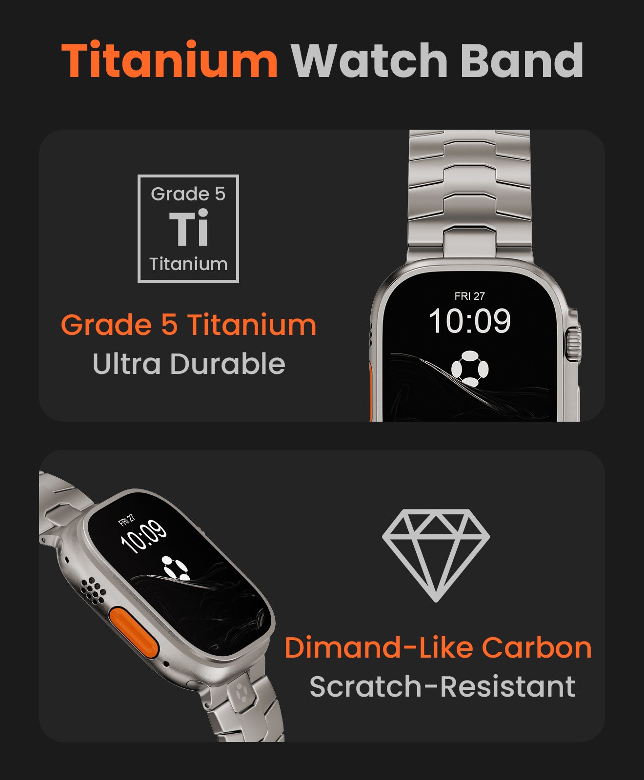 AGIS01 Titanium Apple Watch Band With Magnetic Clasp