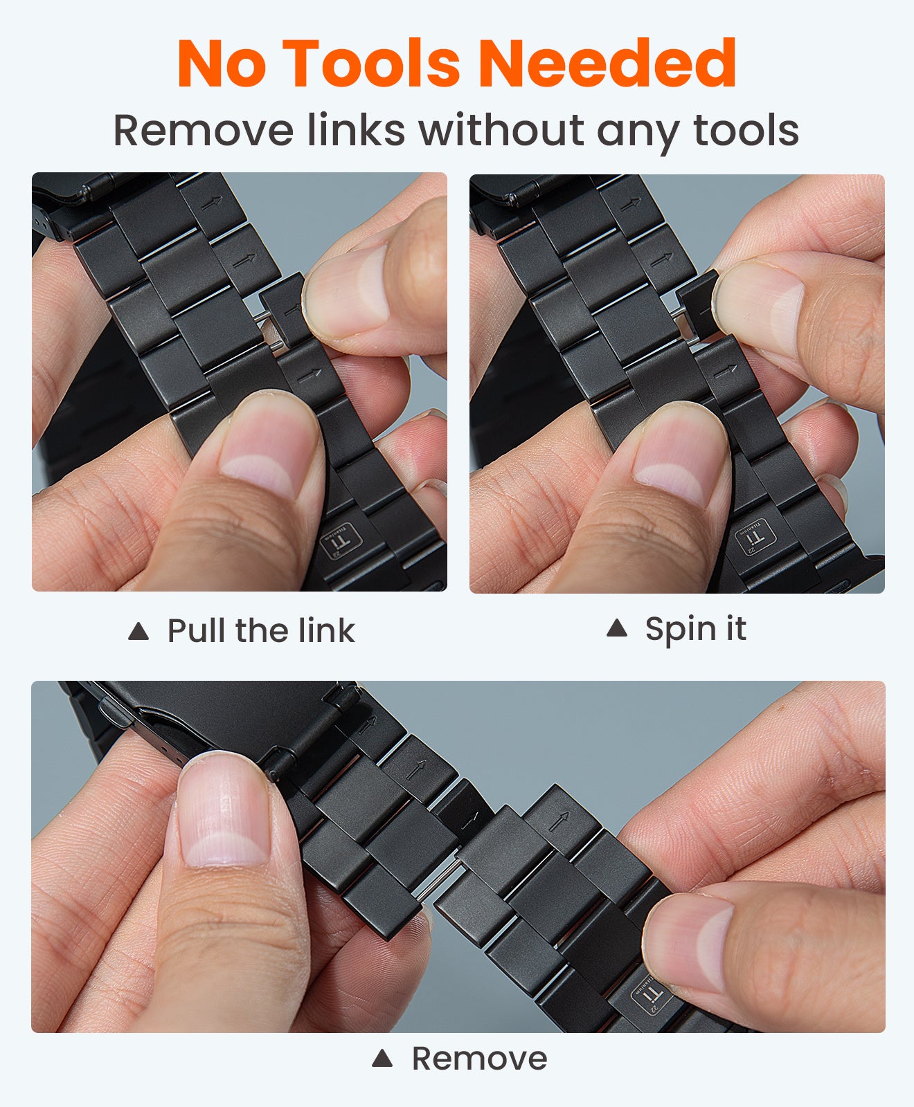 CRNS-PRO Titanium Apple Watch Band With Folding Clasp