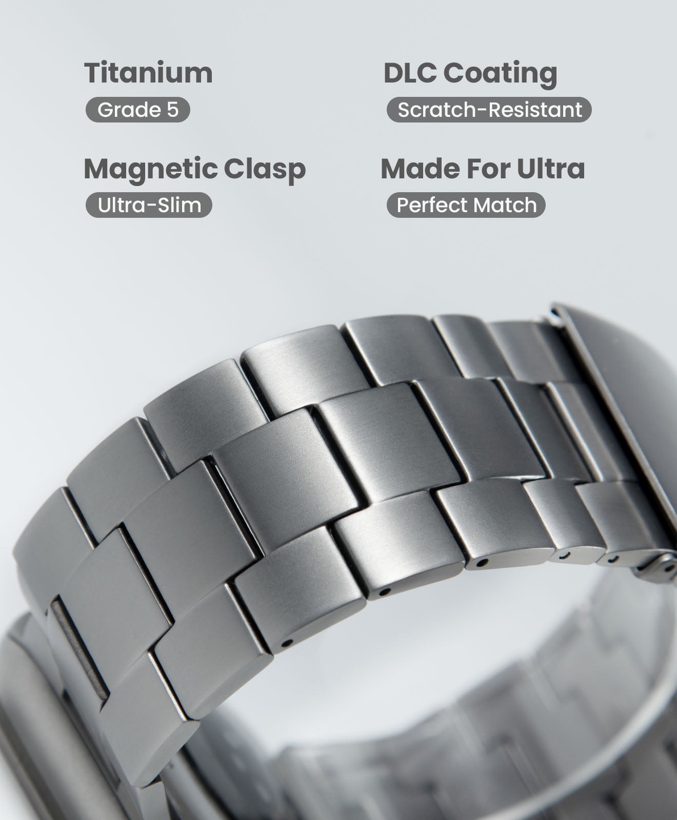 CRNS01 Titanium Apple Watch Band With Folding Clasp