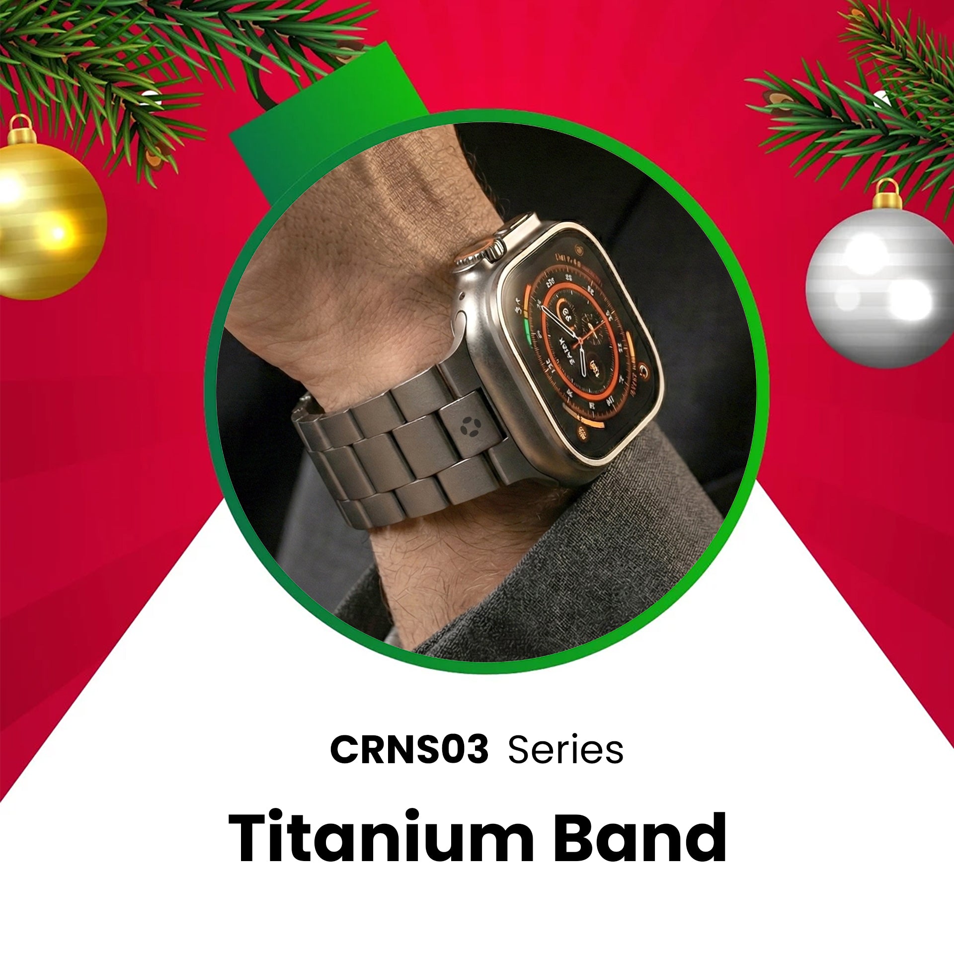 Christmas promotion on titanium watch bands, 50% off premium Apple Watch straps ideal for gifting