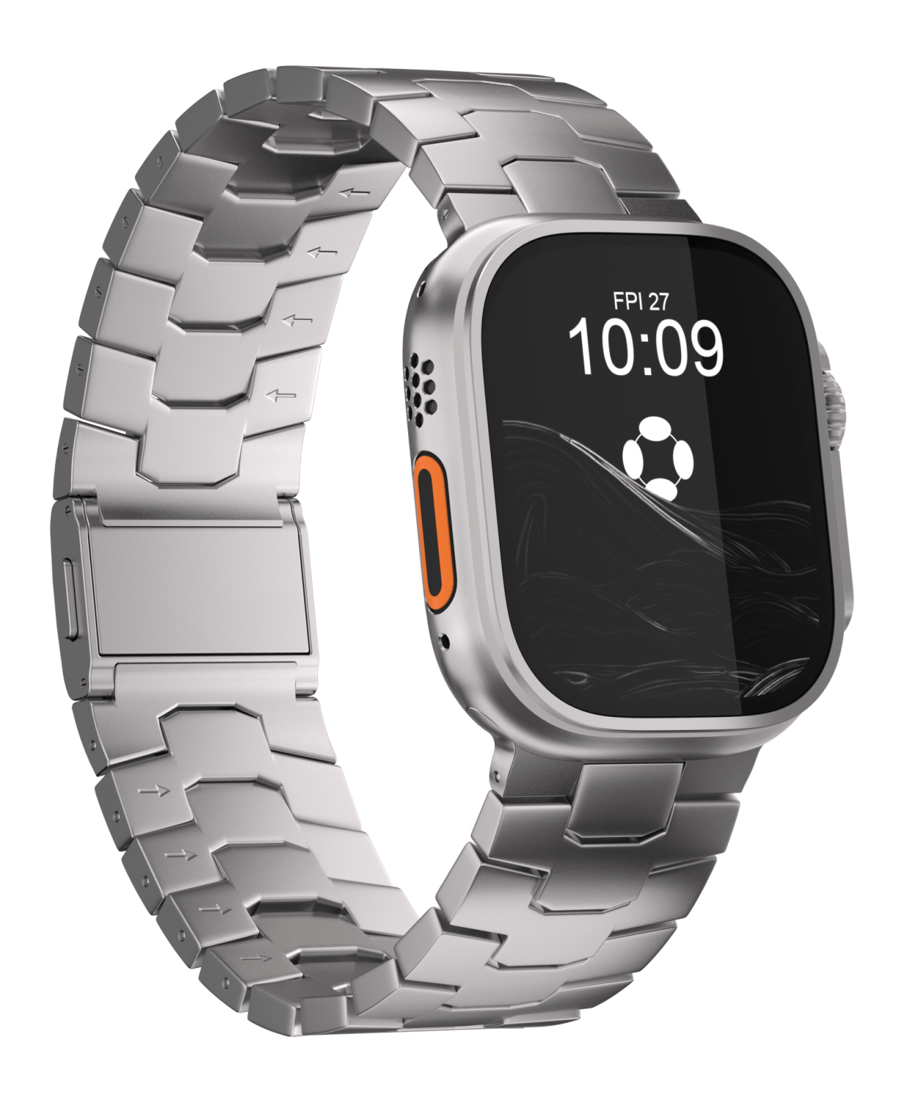 Premium Titanium Metal Link Bracelet for Apple Watch - Ultra / Series 10 Compatible - Finestone Style
