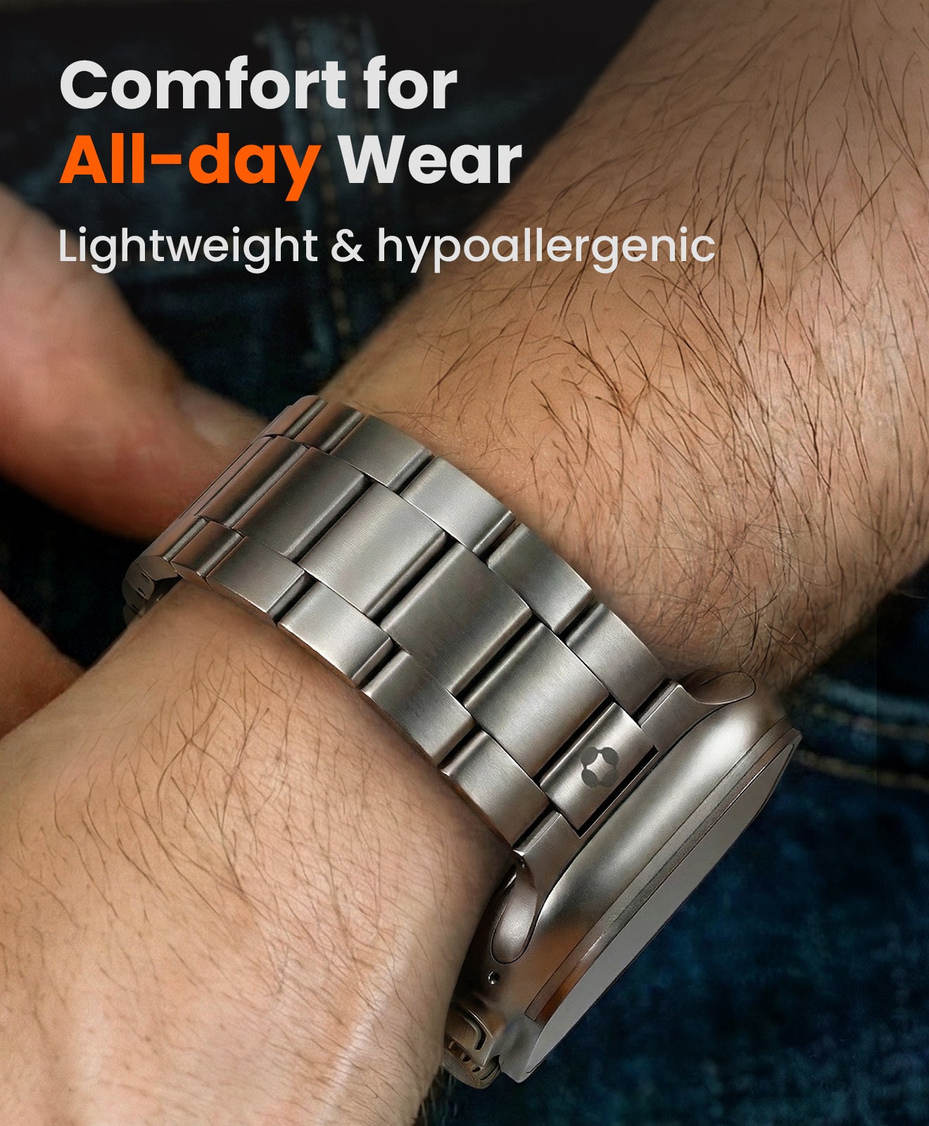 CRNS03 PRO Titanium Apple Watch Band With Butterfly Clasp