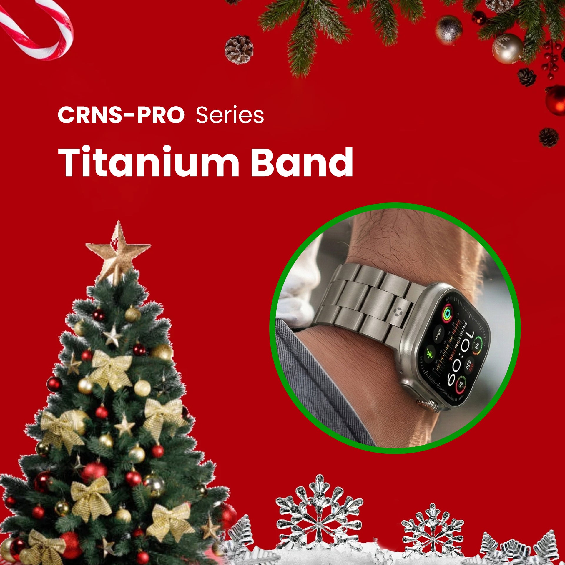 Christmas gift sale 50% off FINESTONE titanium watch bands, premium metal straps perfect for Apple Watch gifts