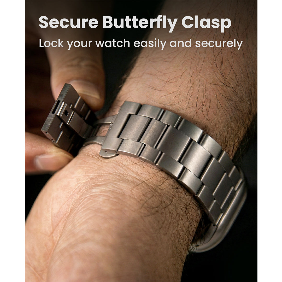 Secure Butterfly Clasp
Lock your watch easily and securely