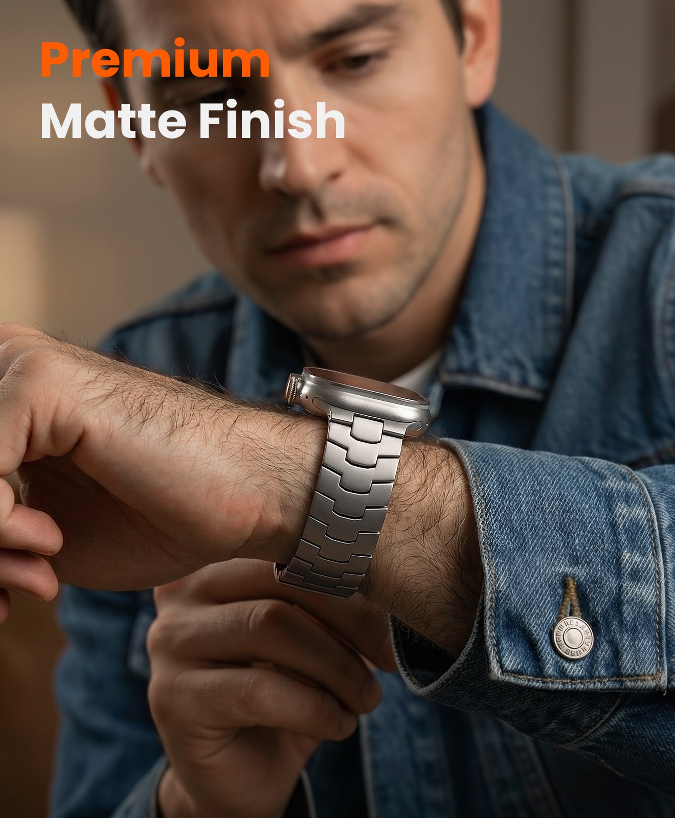 AGIS02 Titanium Apple Watch Band With Butterfly Clasp