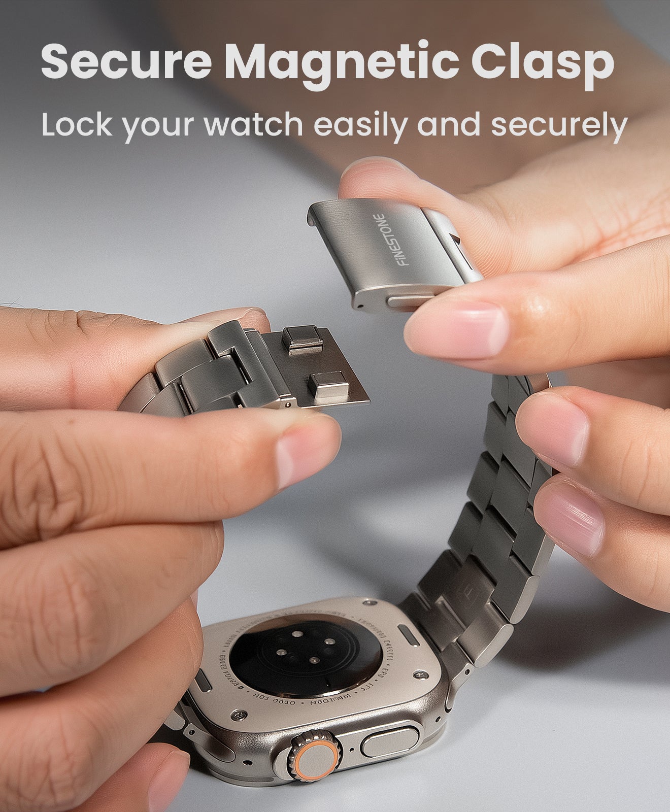 CRNS-PRO Titanium Apple Watch Band With Magnetic Clasp