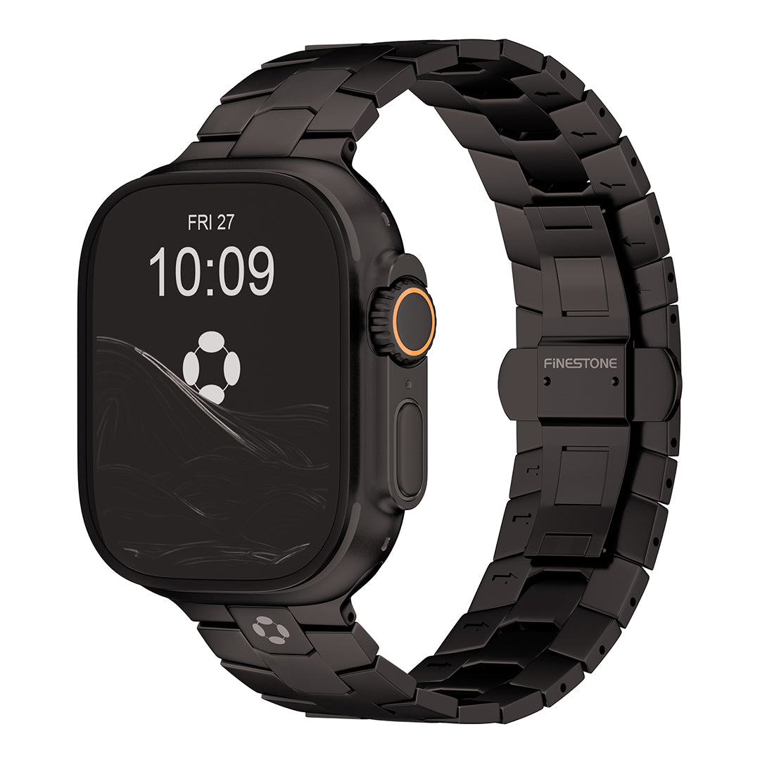 FINESTONE AGIS02 Titanium Black Band for Apple Watch Ultra 3/2/1 Band 49mm & Series 11/10 46mm,Band Width 22mm, Premium Adjustable Ultra Watch Band for Men with Butterfly Clasp, Durable and Lightweight iWatch Metal Strap