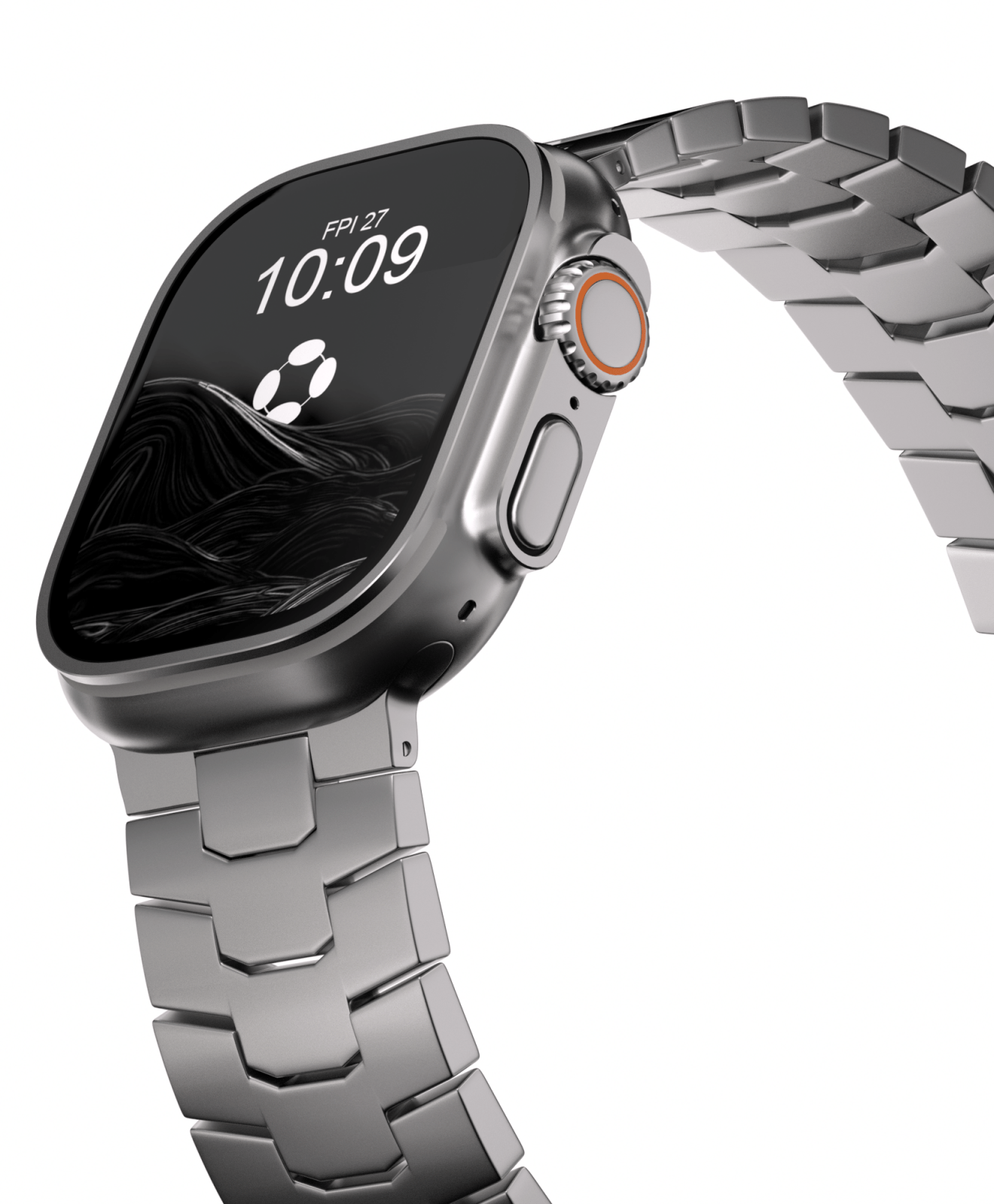 Premium Titanium Metal Link Bracelet for Apple Watch - Ultra / Series 10 Compatible - Finestone Style