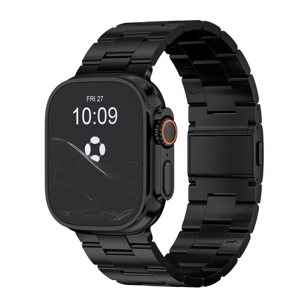 Apple Watch Ultra 1 & 2 BlackTitanium Magnetic Bracelet – 49mm Patented Clasp (Tool-Free, Lightweight)