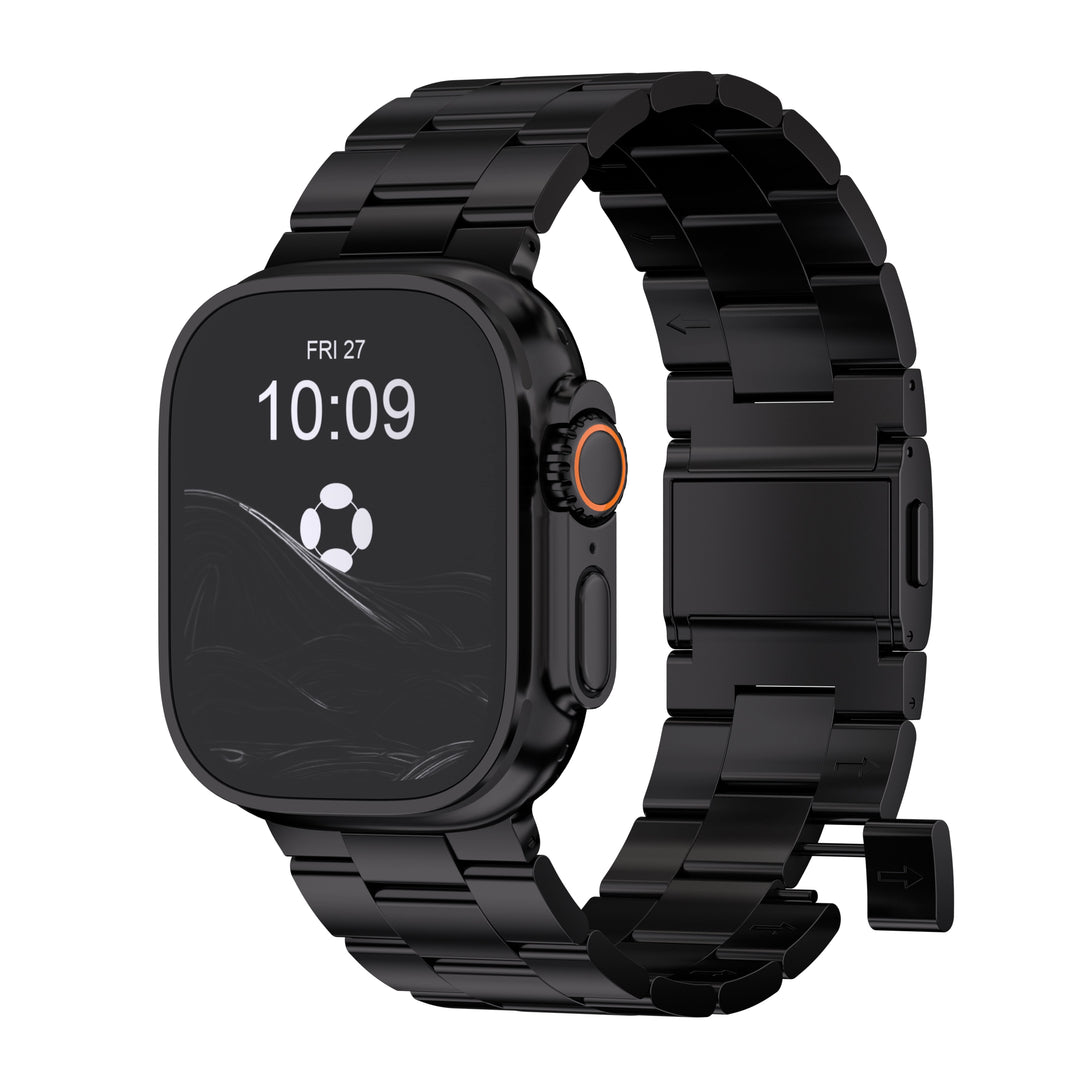 Apple Watch Ultra Black Titanium Magnetic – Patented Tool-Free Adjustment (All Wrist Sizes)