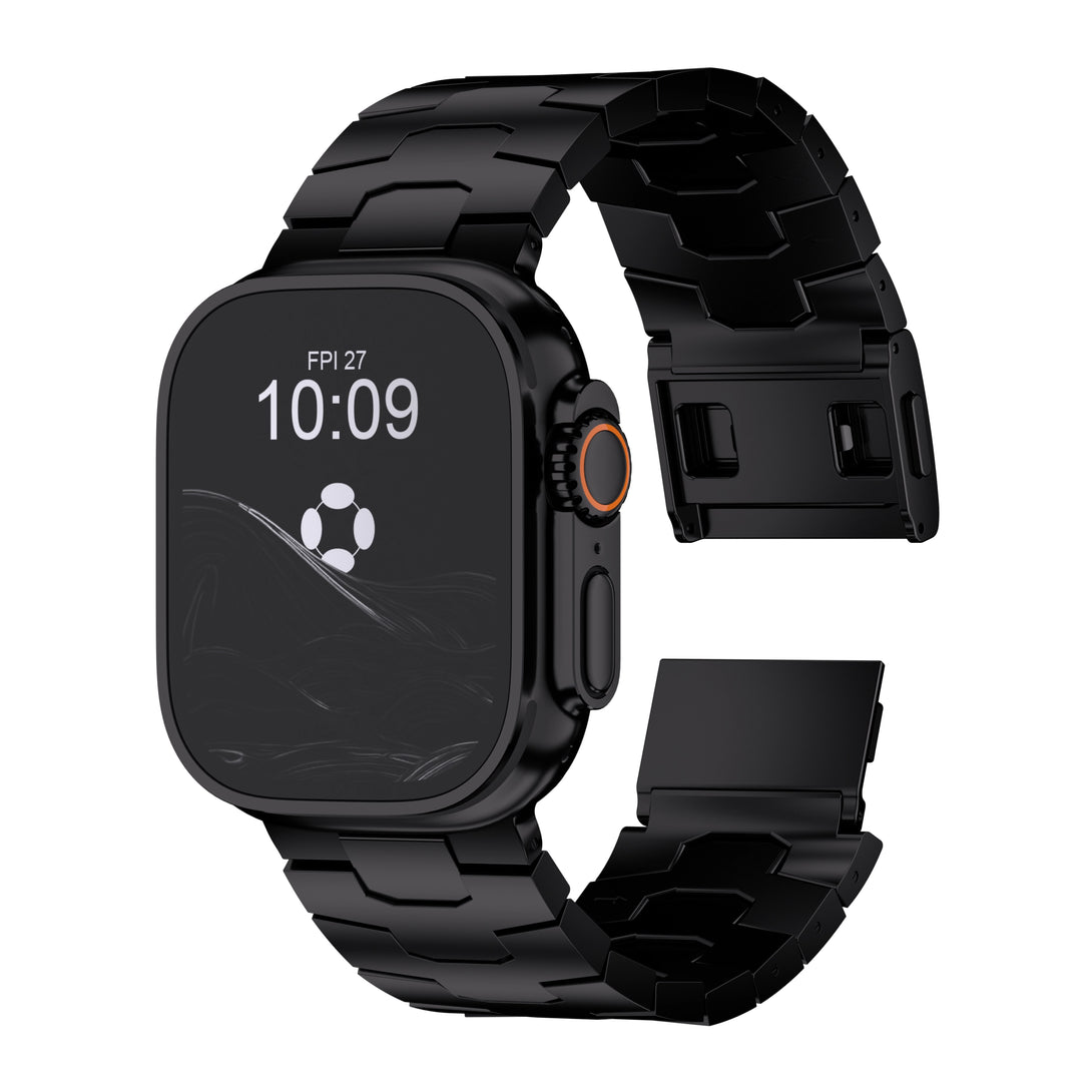 Apple Watch Ultra 1 & 2 Black Titanium Strap - 49mm Patented Magnetic Clasp.