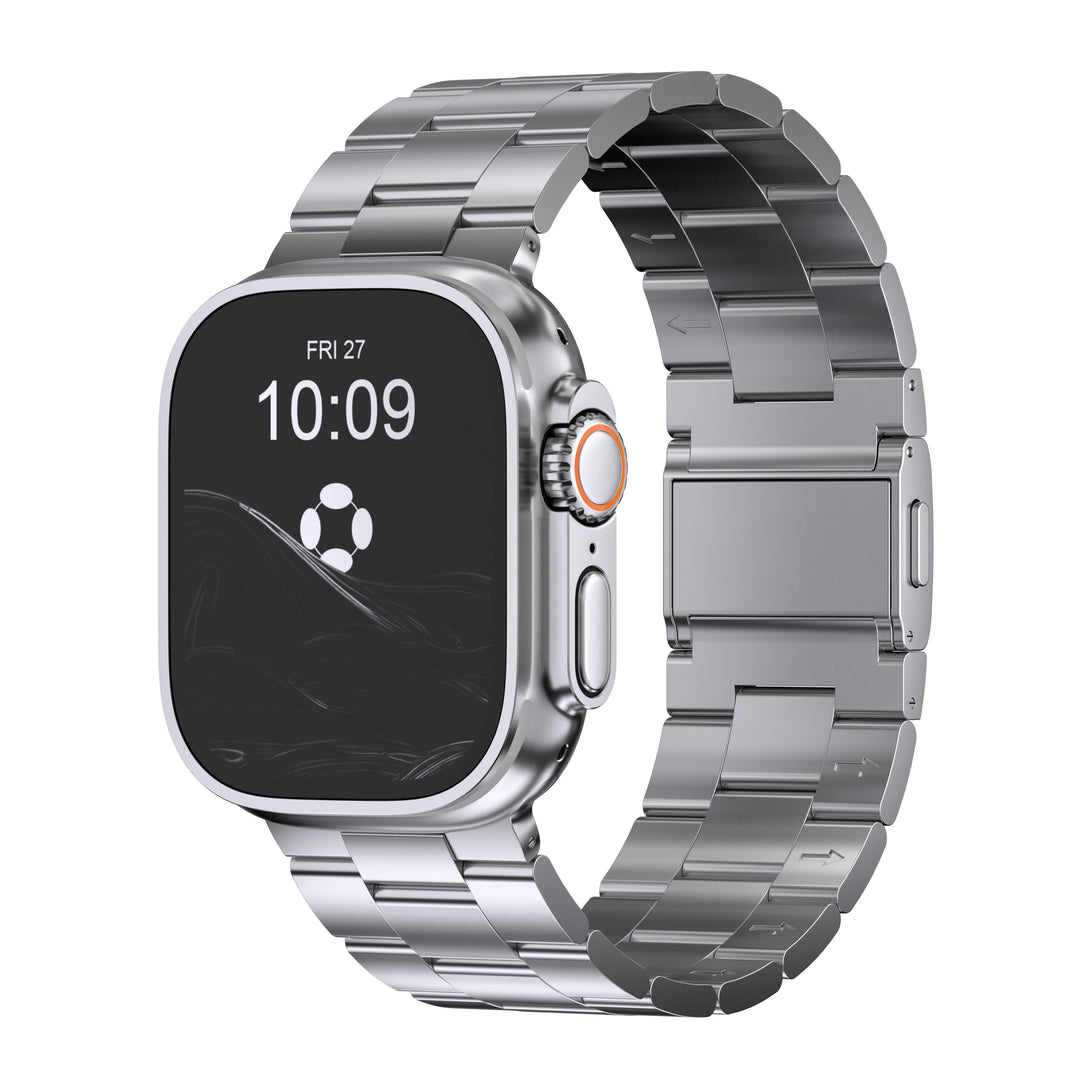 Apple Watch Ultra 1 & 2 Titanium Magnetic Bracelet – 49mm Patented Clasp (Tool-Free, Lightweight)