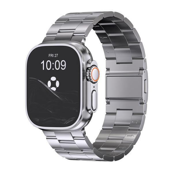 Apple Watch Ultra 1 & 2 Titanium Magnetic Bracelet – 49mm Patented Clasp (Tool-Free, Lightweight)