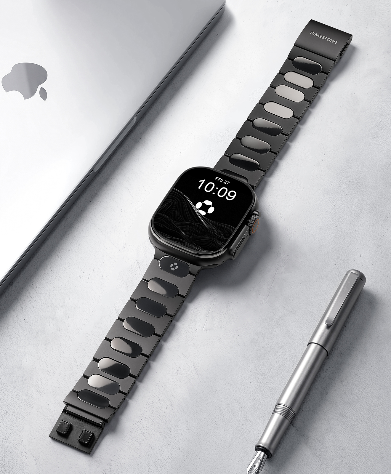 QT-X009 Titanium Apple Watch Band With Magnetic Clasp
