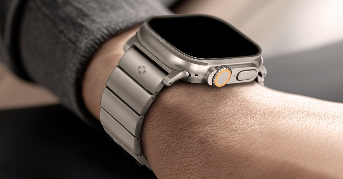 Premium titanium Apple Watch Ultra band designed for strength, comfort, and corrosion resistance
